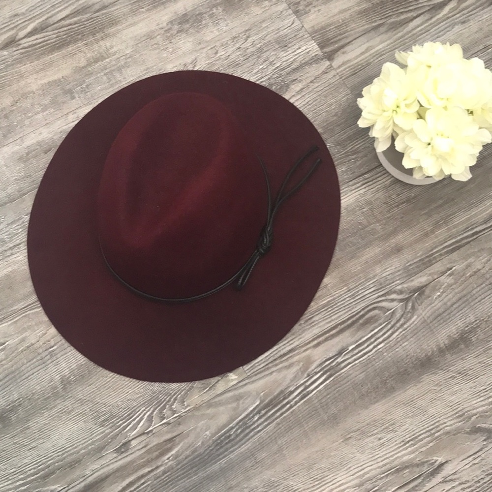 Maroon colored 100% Wool Field Hat